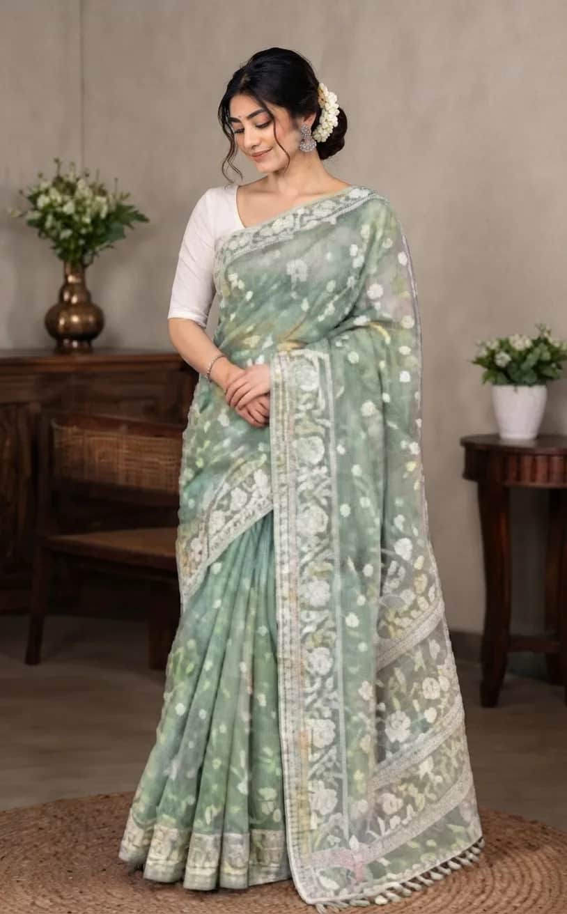 Floral Jamdani Saree (Rafi Sharee Jamdani Collection)
