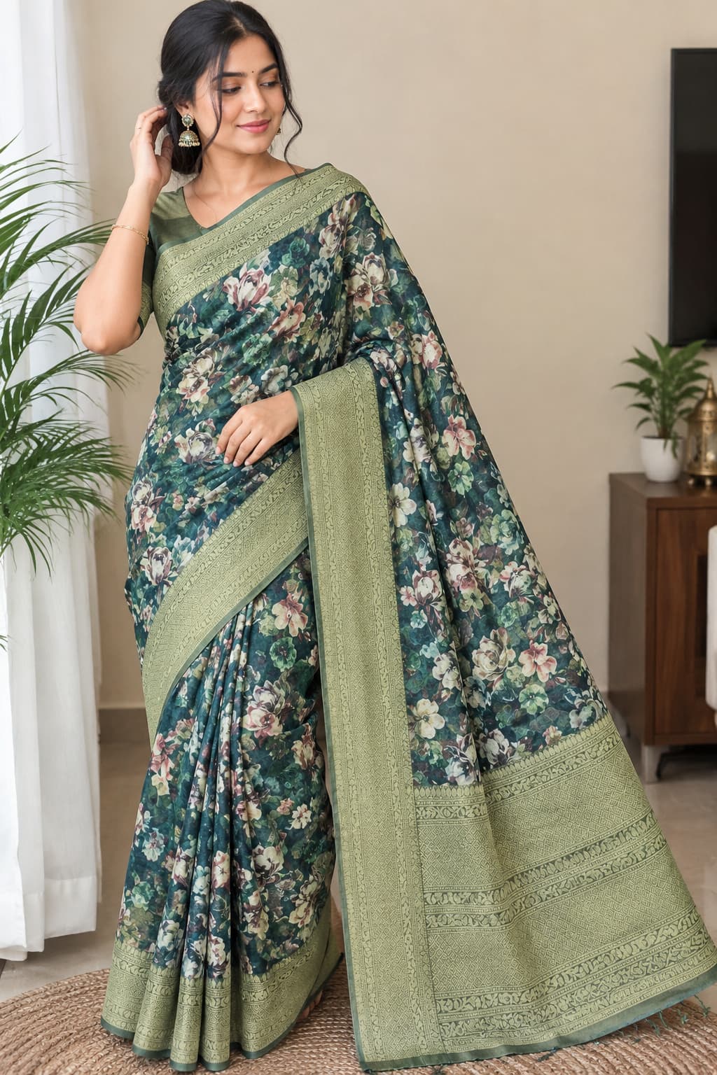Printed silk katan